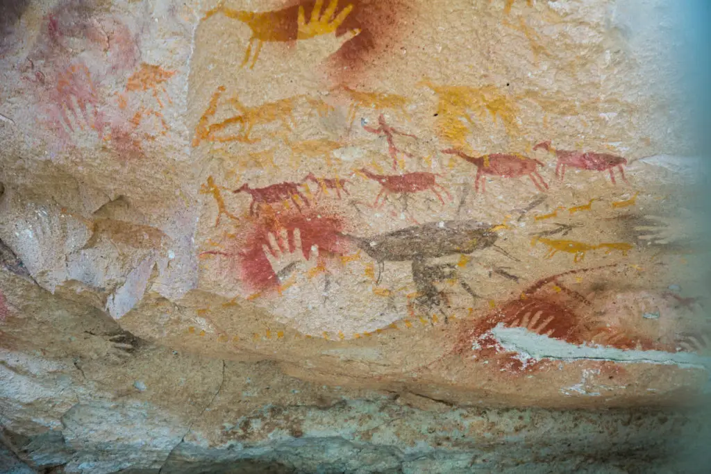 Early cave paintings in Argentina.